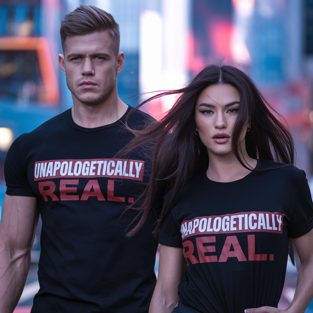 UNAPOLOGETICALLY REAL - BLACK T-SHIRT