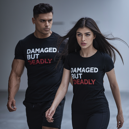 DAMAGED BUT DEADLY - BLACK T-SHIRT